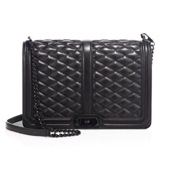 Rebecca Minkoff Quilted Jumbo Love Bag - ALL Black - Picture 1 of 9